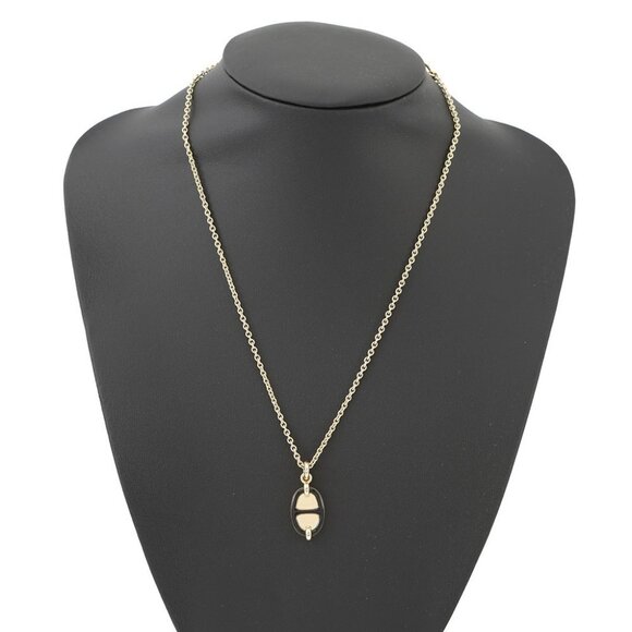 HERMES Pendant "Mini Maillon" Size PM Metal Black - Picture 1 of 9